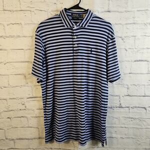 Polo Ralph Lauren Classic Fit Short Sleeve Polo Shirt Size L Striped Business